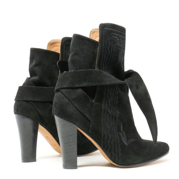 Ulla Johnson Black Aggie Embroidered Pattern Booties Boots Size 38/8 - Picture 2 of 10